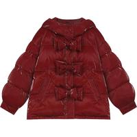 妖精的口袋抓马羽绒服红色短款外套新年战袍女2025冬季小个子