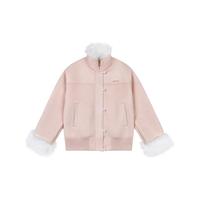 【Achock店】千金风牛角扣加绒毛领棉衣加厚保暖夹克外套毛领