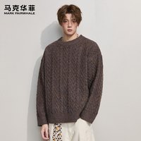 马克华菲毛衣男秋冬潮牌日系复古设计感重磅慵懒风保暖针织衫