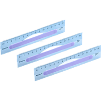 卡西米尔防滑透明直尺尺子套装多功能几何绘图小初中生一二年级学习用品 文具 15cm镂空软尺*3