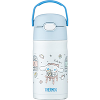 THERMOS 膳魔师 儿童吸管杯套保温杯316L不锈钢杯手提畅吸杯轻量便携 TCKL 大耳狗 350ml