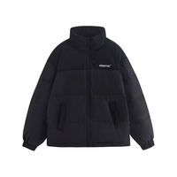 茵曼（INMAN）灯芯绒2025冬季季百搭休闲立领拼接撞色面包服外套羽绒服 黑色 XL