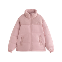 茵曼（INMAN）灯芯绒2025冬季季百搭休闲立领拼接撞色面包服外套羽绒服 粉色 2XL