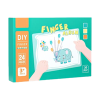 艾杰普 儿童手指画可水洗颜料工具水彩绘画【礼盒装】12色印台+30张画卡 可水洗手指画【12色+30张画卡】