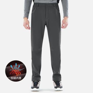 探拓 户外加绒保暖防风软壳裤 男女同款 男款深灰 L