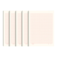 维克多利a4加厚红色400格作文纸书写纸信笺纸A4加大初中生高中用四百格方格纸5本装共100张