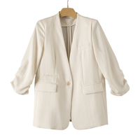 晚白 【老钱风软垂挺括通勤西服】2025秋冬优雅气质西装外套女