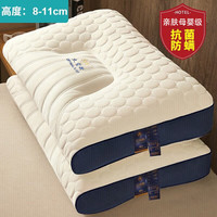 雅鹿复合乳胶枕头枕芯一对装成人深度8H睡眠颈椎枕单人护颈整头酒店枕 太空舱-蓝边【升级款】 48x74cm【一对装】