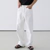 白色牛仔裤男宽松直筒男士休闲2025美式高街小众设计感裤子