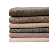 嘉枝鹿加厚弹力人字呢布料秋冬羊毛呢子布大衣外套服装手工面料 黑灰色(半米价)