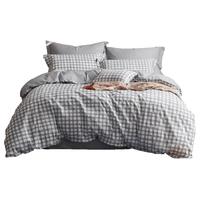  罗莱生活 LUOLAI 家纺 木几小格 全棉被套