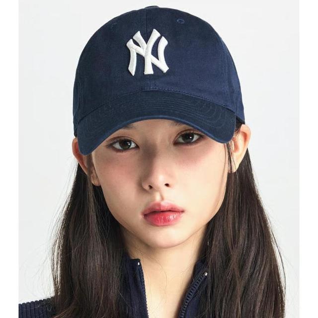 MLB 出游季 复古刺绣字母大标棒球帽 软顶男女弯檐时尚帽子