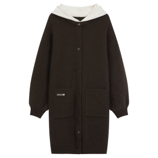 La·go·go 春秋文艺风宽松长袖慵懒落肩弹力舒适百搭连帽外套女