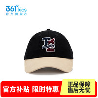361°童装中性童鸭舌帽2025年冬季中大童帽子 黑色/卡其 均码