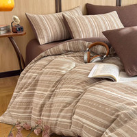 唐裔 新款AB版棉麻全棉色织双层纱四件套