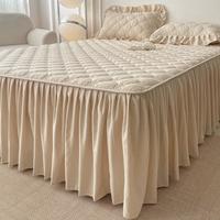 梦洁家居 MONARCH 梦洁家居 亲肤夹棉床裙单件 可机洗席梦思床垫保护套 四季通用床罩套装