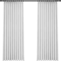 京东京造 天丝绒白纱帘 不透人半遮光窗纱客厅阳台挂钩窗帘 宽3*高2.65米