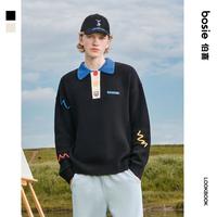 bosie AGENDER 25年秋季撞色纽扣polo领毛衫男潮