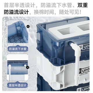 YEE鱼缸周转箱过滤器静音上置滴流盒水循环外置过滤桶鱼池过滤箱 【水泵+滤材套餐3层小号】适合80cm以内的鱼