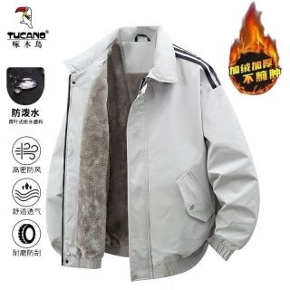 啄木鸟夹克棉服冬季加绒加厚翻领三防保暖舒适厚夹克