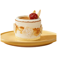 鲜京采 内蒙古纯奶皮子咸奶茶焙茶慕斯蛋糕面包4寸