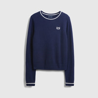Gap 刺绣logo宽松圆领针织衫柔软上衣