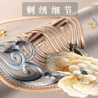 华幔盛庭中式红木沙发坐垫实木家具垫子罗汉床五件套高档防滑新中式沙发垫 花想容-烟灰【高精密】款 【#拍#】下单