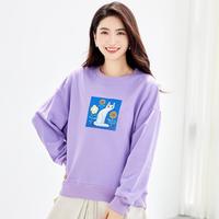 ONE MORE 女士圆领印花卫衣 秋冬款