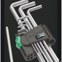 德国维拉 内六角扳手套装 合金钢材质 9件套 球头长臂 BlackLaser防锈涂层