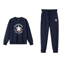 Converse匡威童装男童套装2025秋季中大童卫衣长裤两件套休闲运动穿搭 藏青蓝 110 /52 【身高98-104cm】