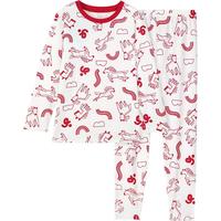 久岁伴 儿童保暖内衣男童2025秋冬喜庆红色纯棉印花秋衣秋裤