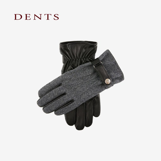 DENTS 男士羊毛羊皮拼接手套 5-9032