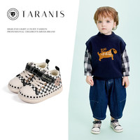  TARANIS/泰兰尼斯 防滑 儿童学步鞋  18 鞋内长12.5cm适合脚长11.5 白黑 秋季棉布