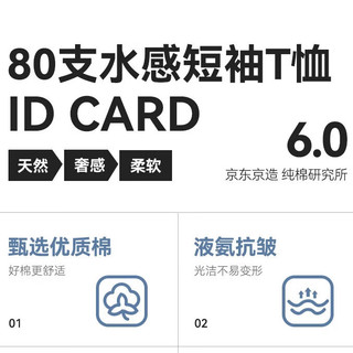 京东京造 80支液氨男士T恤 白色 XL