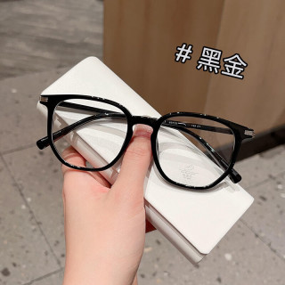 Erilles 超轻素颜黑框复古早八人眼镜架 +黑金 161非球面镜片