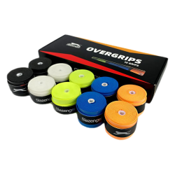 Slazenger 吸汗带网球羽毛球拍手胶磨砂亮面粘性手胶鱼竿握把10条装整盒/粘性