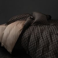 88VIP：诗丹娜 100支全棉色织提花四件套长绒棉纯棉贡缎床单床笠轻奢床品