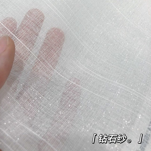 Haidms 窗纱 shaheji 现代隔断客厅雪纺白纱阳台窗帘 颜色分类：钻石纱 尺寸：定制/米