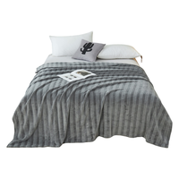 三利毛毯床上盖毯办公室午睡宿舍儿童法兰绒毯子 100*120 法兰绒毯-暮云灰 100*120CM