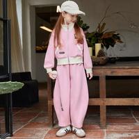 富罗迷 女童套装春秋2025儿童条纹外套上衣长裤运动风两件套