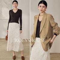 Roey s house 罗衣魔衣春装高级好看流苏半身裙女优雅高腰A字摆中长裙