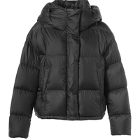 百图betu女装冬季新款羽绒服连帽蓄热保暖白鸭绒外套女2410T03 黑色