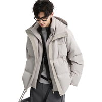 Earl Joel/伯爵卓尔 假两件连帽 男士羽绒服 S (165) 冷灰