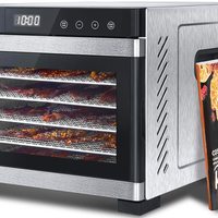 COSORI 食物烘干机 600W大功率6层不锈钢托盘 48小时定时95-165°F精准控温 触控面板 果干肉干宠物零食