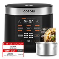 COSORI 电饭煲 多功能烹饪机 带17个程序 1.8 升 适合1-10人使用 模糊逻辑 蒸锅 带不锈钢插件 食谱书慢炖锅 优质内锅 保温功能 定时器