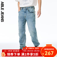 欧帛牛仔 男士复古宽松直筒滑板裤