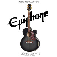 Epiphone 易普锋 J-200EC Studio TE 民谣木吉他（透明黑渐变 电箱 带原厂包）