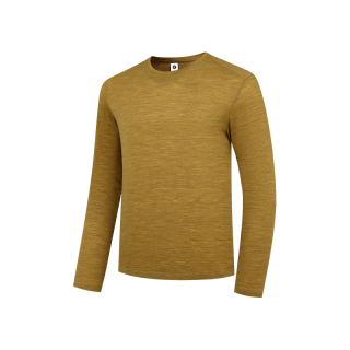 乔丹 山神美利奴羊毛长袖男t恤秋季透气速干运动户外T恤上衣 鞠衣黄花灰 L