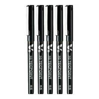 PILOT百乐BX-V5中性笔考试黑色小V5全针管直液式大容量水笔刷题考试重点标记日常办公笔 黑色5支装