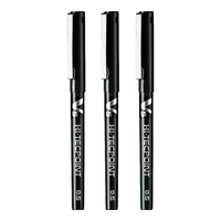 PILOT百乐BX-V5中性笔考试黑色小V5全针管直液式大容量水笔刷题考试重点标记日常办公笔 黑色3支装